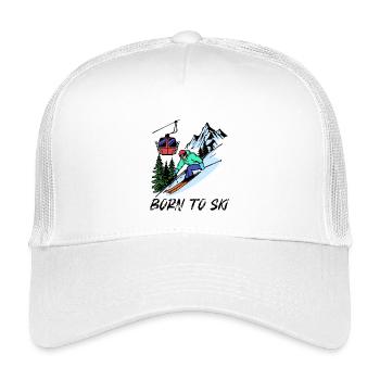 Skier Statement Winter Sports Ski Jumping Mountain - Kids’ Trucker Cap - white - Front