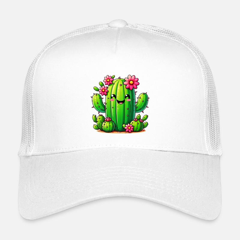 Kaktus - Kinder Trucker-Cap - Weiß