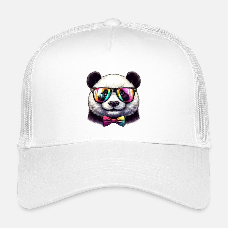 Panda with Glasses and Bow Tie Kids’ Trucker Cap