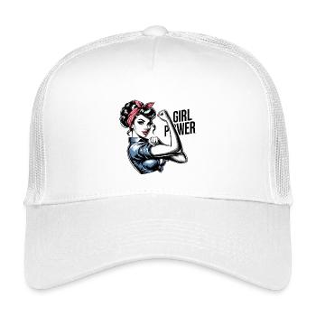 Frauenpower Stärke Frau Rockabilly Geschenk - Kinder Trucker-Cap - Weiß - Vorne