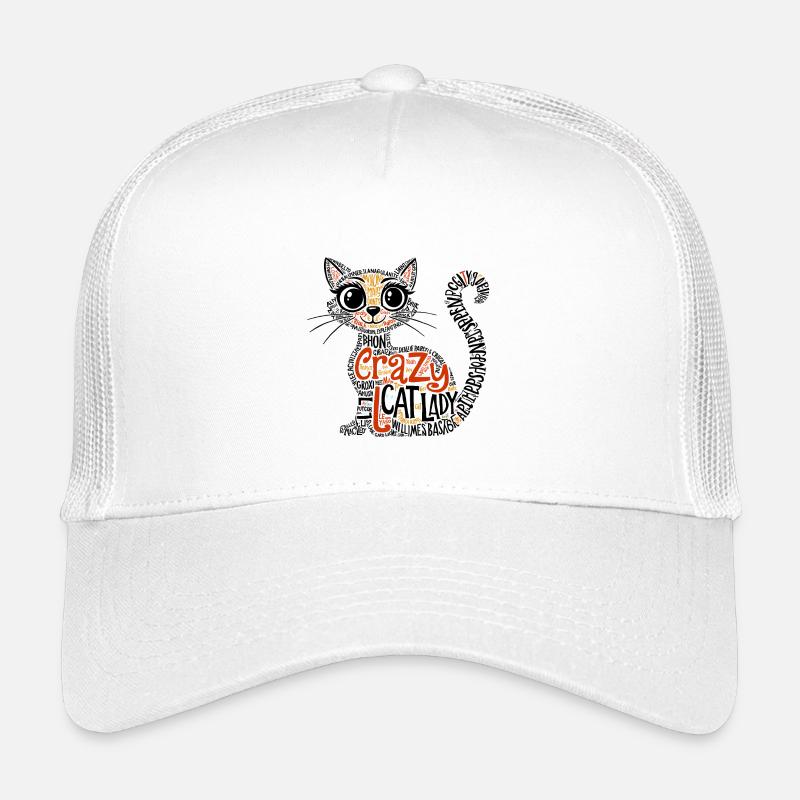 Crazy Cat Lady, Typography, Art of Text Kids’ Trucker Cap