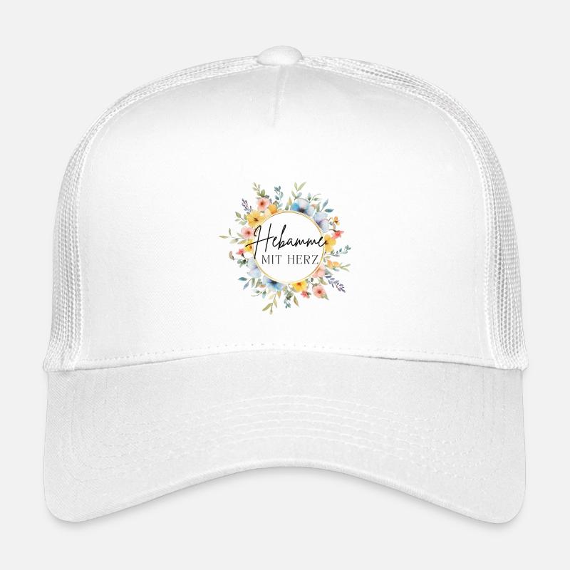 Hebamme mit Herz - personalisierbares Design - Kinder Trucker-Cap - Weiß