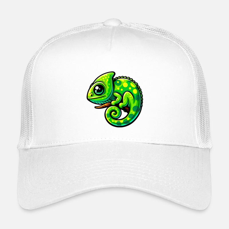 Chamäleon - Kinder Trucker-Cap - Weiß