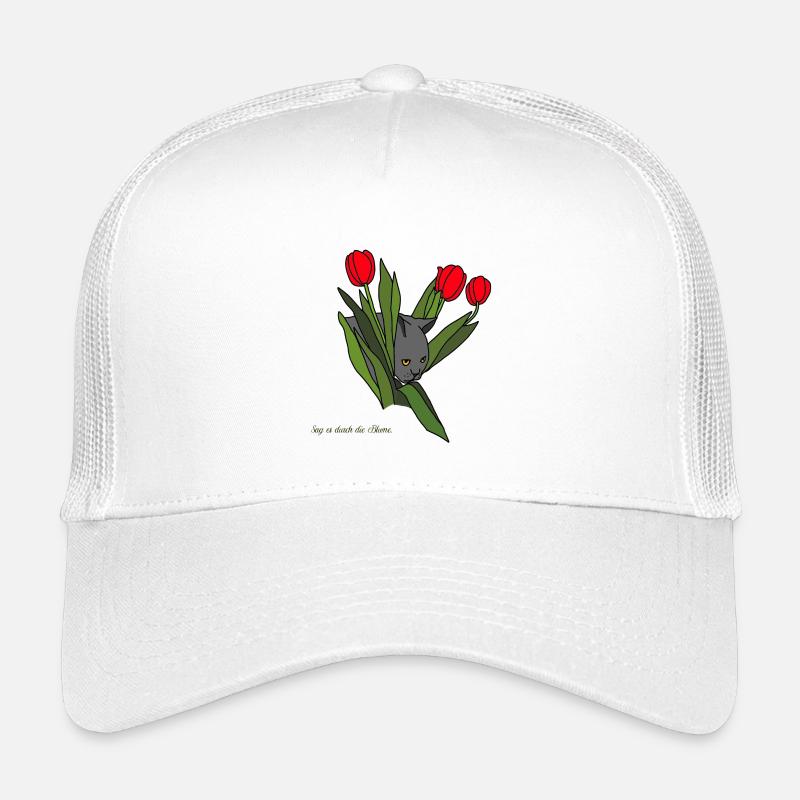 Chat entre les tulipes Casquette trucker enfant