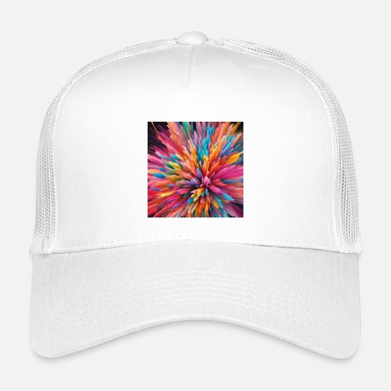 Farbexplosion - Kinder Trucker-Cap - Weiß