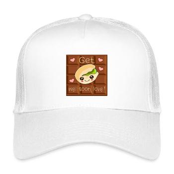 Bon rétablissement amour - Chocolat Pistache - Casquette trucker enfant - blanc - Devant