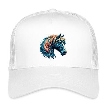 Pferd - Kinder Trucker-Cap - Weiß - Vorne