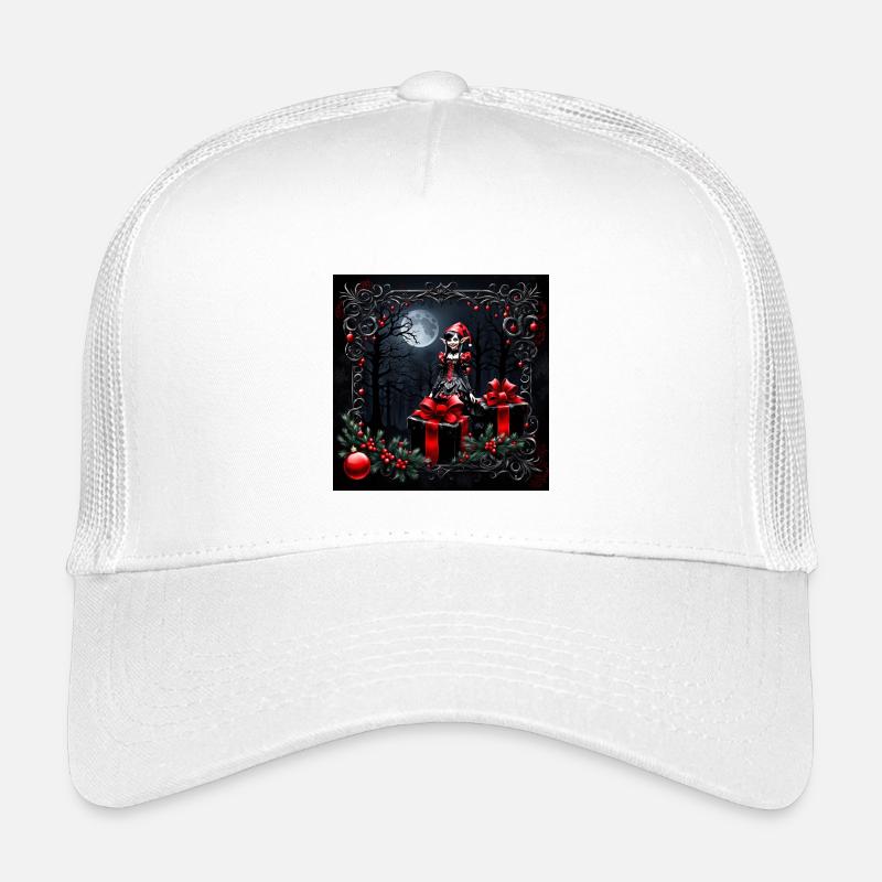 Cute gothic Christmas elf. - Kids’ Trucker Cap - white