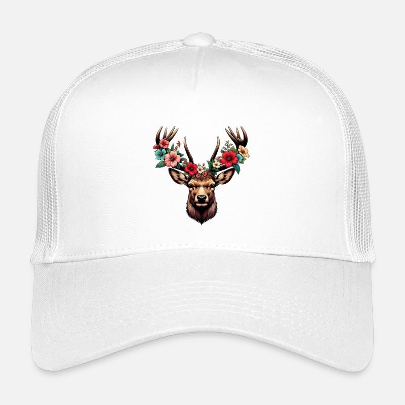 Hirsch mit Blumen Kinder Trucker-Cap