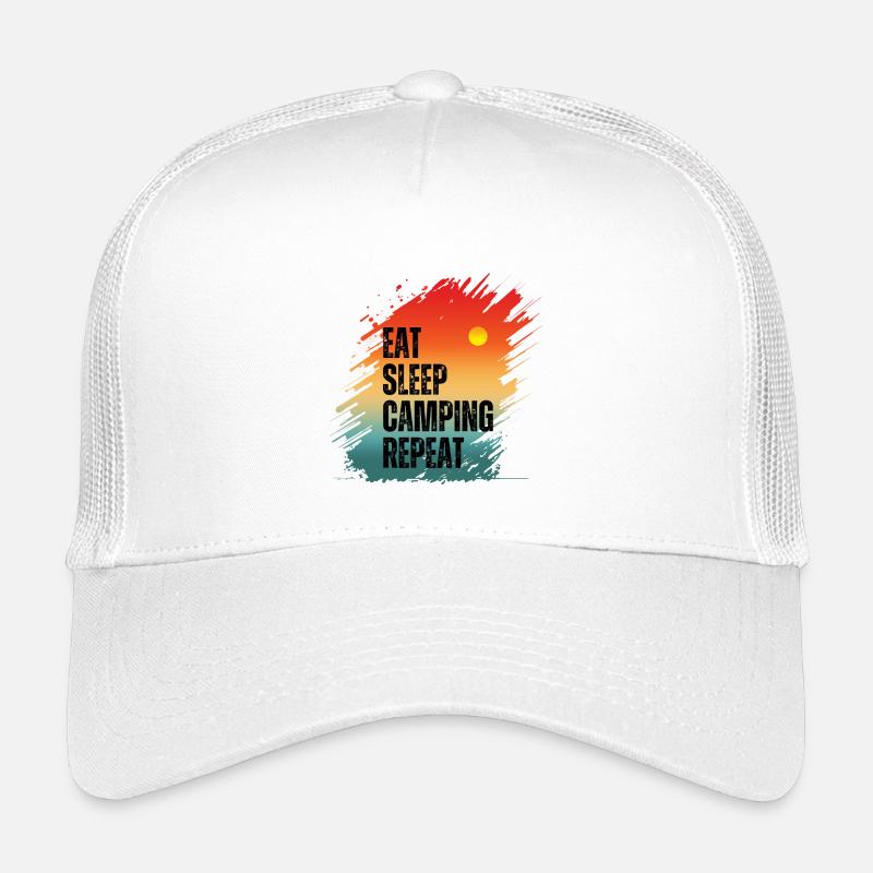 EAT SLEEP CAMPING REPEAT Kids’ Trucker Cap