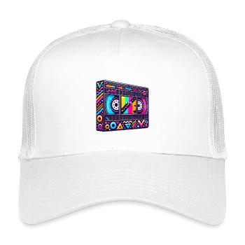 VHS und Chill? 90er VHS Kasette - Nostalgie pur - Kinder Trucker-Cap - Weiß - Vorne