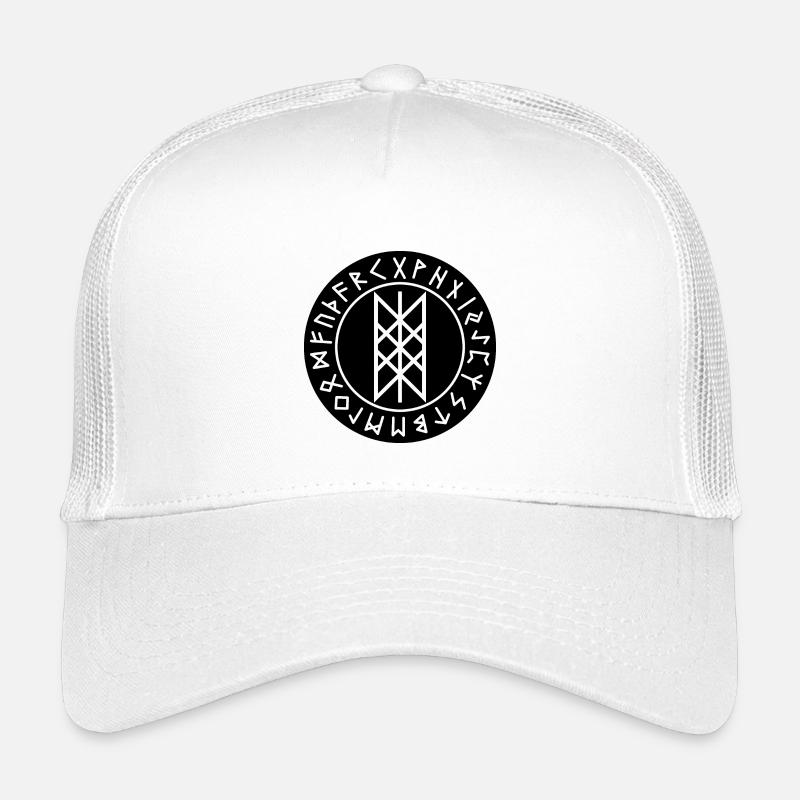 Wyrd schwarzer Runenkreis - Kinder Trucker-Cap - Weiß