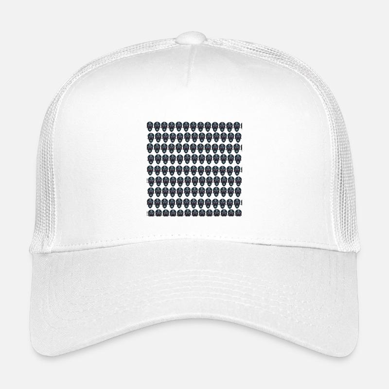 Menschenschädel Muster, coole Tees, guselige Desig - Kinder Trucker-Cap - Weiß