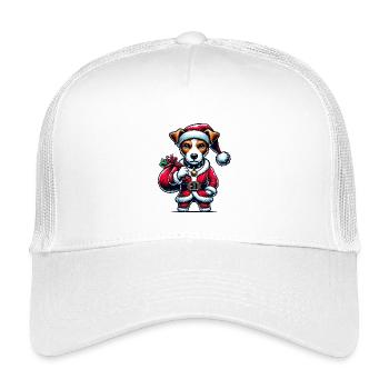 Père Noël Jack Russell Terrier - Casquette trucker enfant - blanc - Devant
