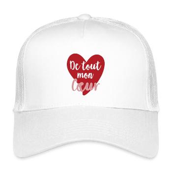 Coeur rouge avec lettrage romantique - Casquette trucker enfant - blanc - Devant