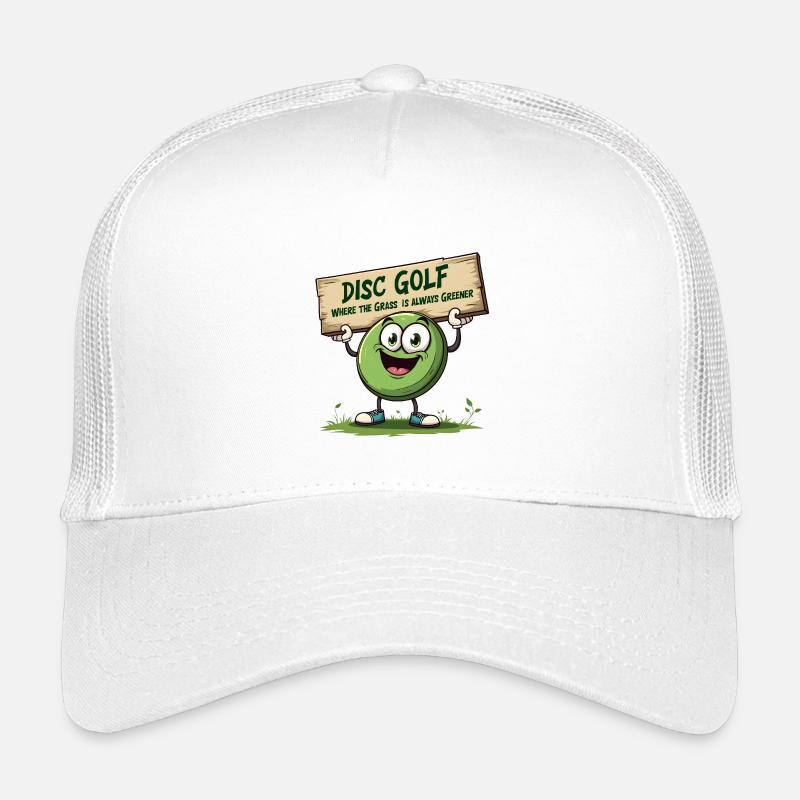 Disc Golf - Where The Grass is Always Greener - Kinder Trucker-Cap - Weiß
