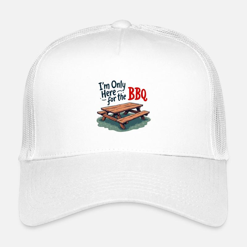 Only Here for the BBQ - Kids’ Trucker Cap - white