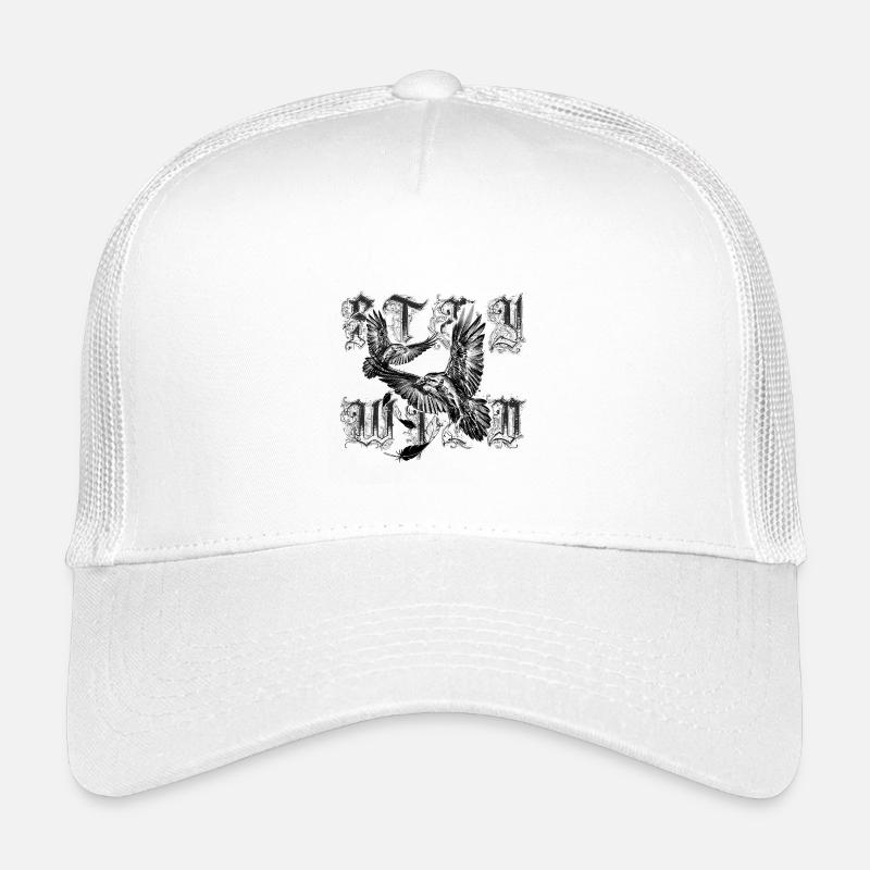 Raben mit Schriftzug STAY Wild - Kinder Trucker-Cap - Weiß
