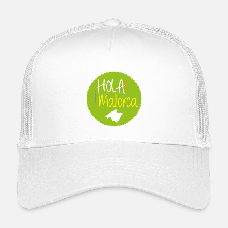 ¡HOLA! Mallorca Button grün - Kinder Trucker-Cap - Weiß