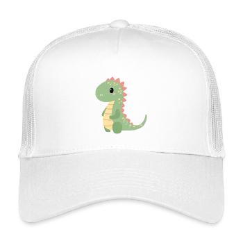 Colorful Dino Children's Motif - Kids’ Trucker Cap - white - Front