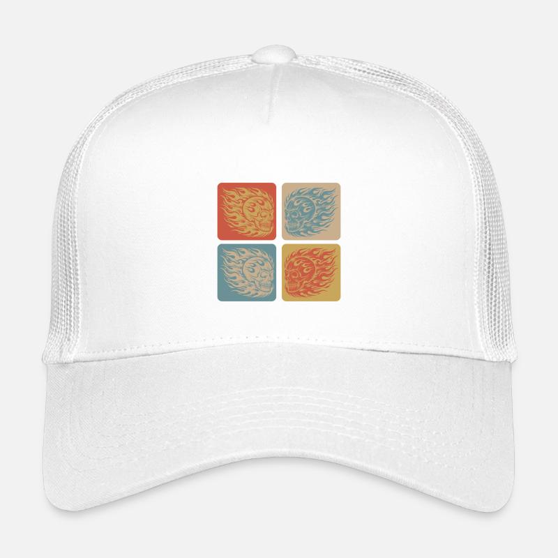 Flaming Skull – Biker & Rocker Style Kids’ Trucker Cap