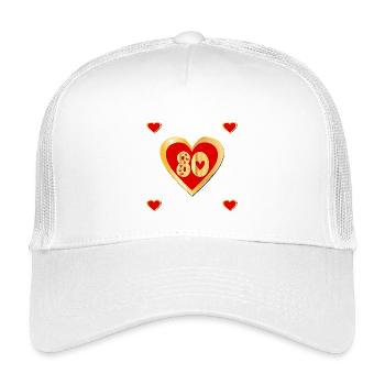80e anniversaire Quatre-vingts Cœur - Casquette trucker enfant - blanc - Devant