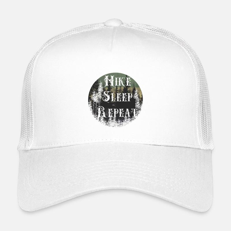 Make Sleep Repeat – Waldsilhouette Rund - Kinder Trucker-Cap - Weiß
