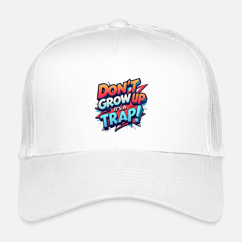 Don't Grow Up - Kinder Trucker-Cap - Weiß
