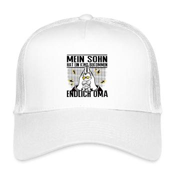 Endlich Oma – Mein Sohn hat ein Kind bekommen - Kinder Trucker-Cap - Weiß - Vorne