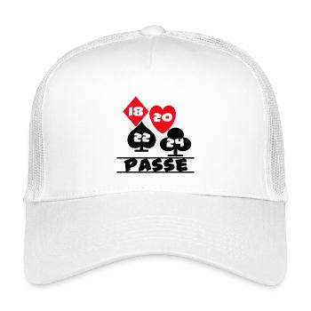 Skat , Skatspieler , 18 , 20 , 22 , 24 Passe - Kinder Trucker-Cap - Weiß - Vorne