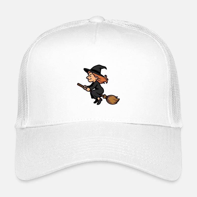 Drôle de sorcière sur balai – Motif de sorcière de dessin animé Casquette trucker enfant