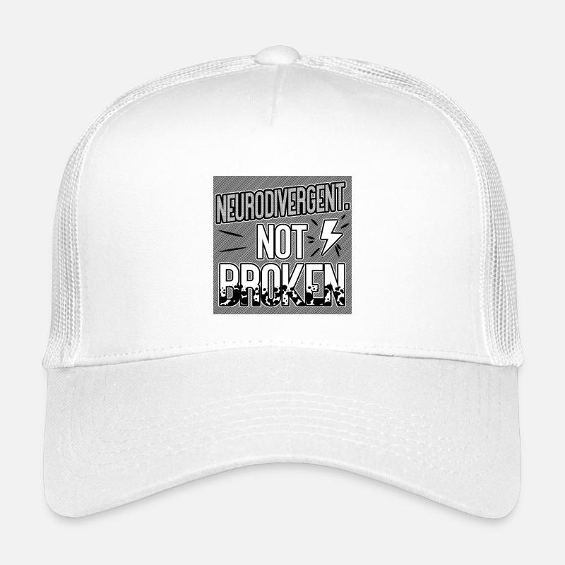 Neurodivergent Not Broken – Neurodiversity Pride - Casquette trucker enfant - blanc