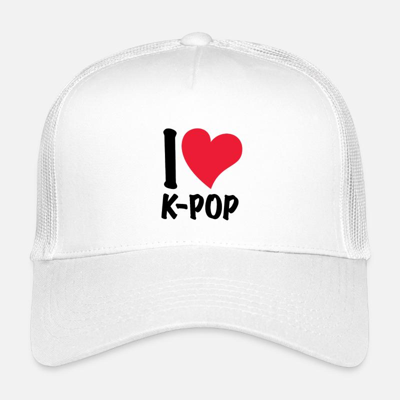 Ich liebe K-Pop - Kinder Trucker-Cap - Weiß