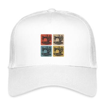 Machine à coudre vintage - Casquette trucker enfant - blanc - Devant