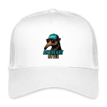 Antbeary Style Aardvark Cartoon - Kids’ Trucker Cap - white - Front