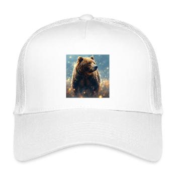 Power Animal Brown Bear - Kids’ Trucker Cap - white - Front