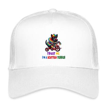 Clown Terrier on Tricycle - Kids’ Trucker Cap - white - Front