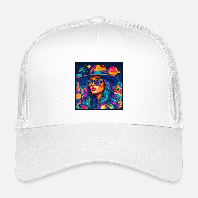 Women's summer colors, planets and palm trees, femininity Kids’ Trucker Cap