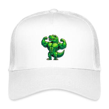 Strong kite trainer with muscle design - Kids’ Trucker Cap - white - Front