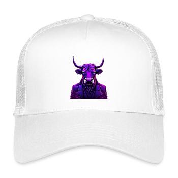 Bull in colorful tattoo style - Kids’ Trucker Cap - white - Front