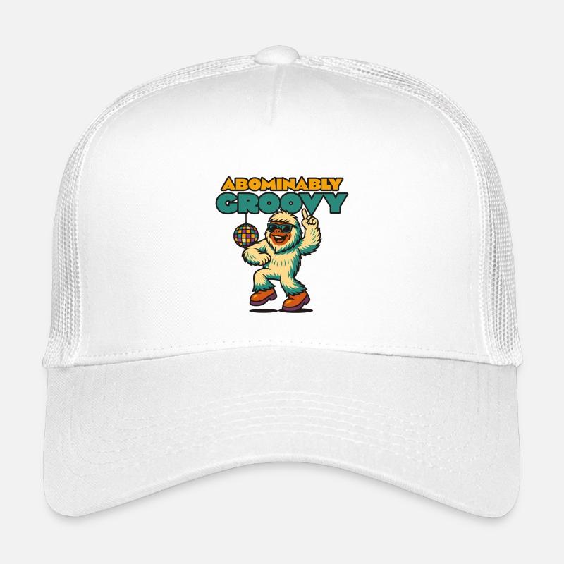 Groovy Disco Yeti - Kinder Trucker-Cap - Weiß