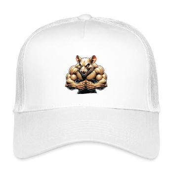Heftige anthropomorphe Nagetier-Illustration - Kinder Trucker-Cap - Weiß - Vorne