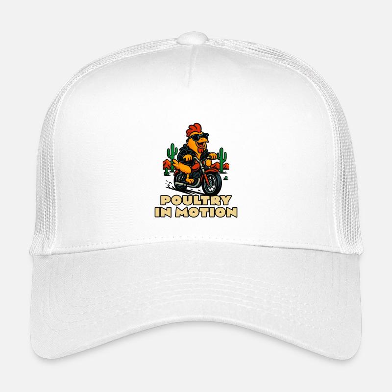 Poultry in Motion: Chicken biker Kids’ Trucker Cap