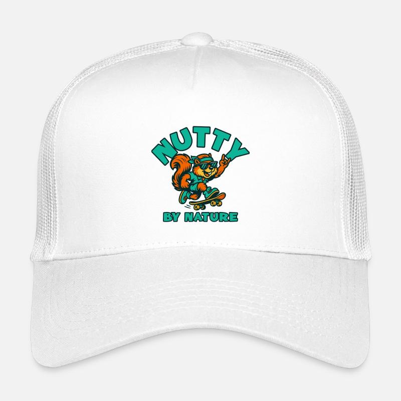 Nutty by Nature Eichhörnchen-Schlittschuh - Kinder Trucker-Cap - Weiß