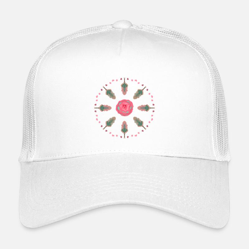 Rosen Mandala - Kinder Trucker-Cap - Weiß