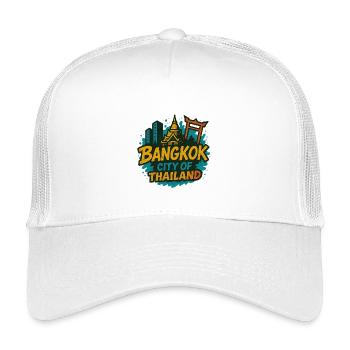 Bangkok, Thaïlande, Design - Casquette trucker enfant - blanc - Devant
