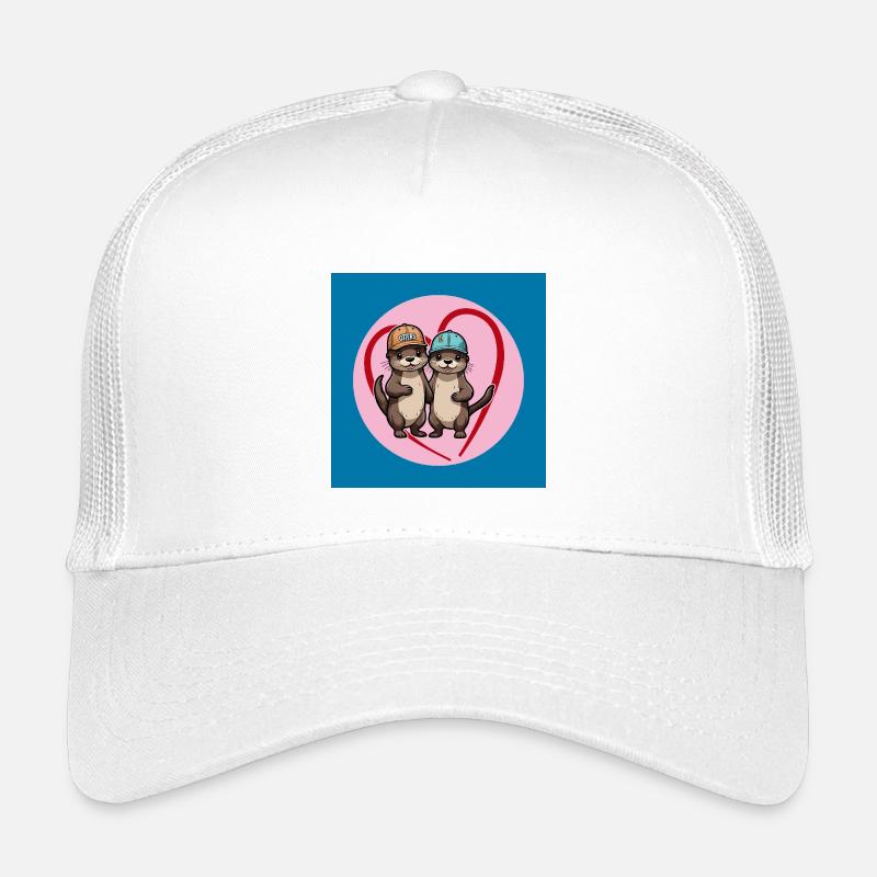 Zwei Fischotter mit Basecap Kumpels und Freunde Kinder Trucker-Cap