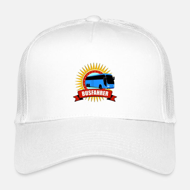 Busfahrer Fun Motiv mit Sonnenstrahlen - Kinder Trucker-Cap - Weiß