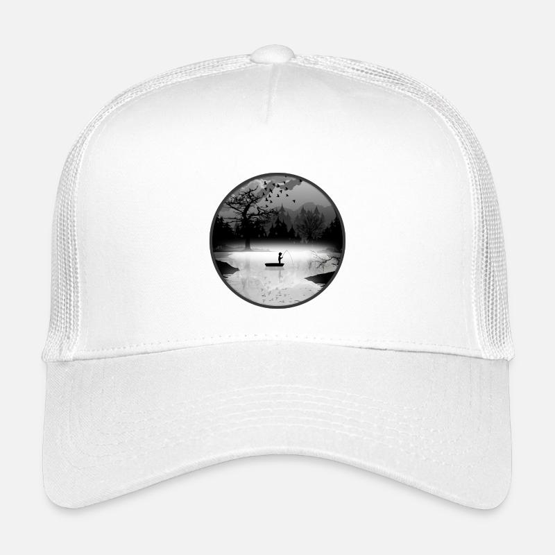 Anglers in a quiet natural setting – silhouette style Kids’ Trucker Cap