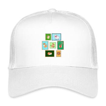 Tampons de bière avec des animaux - Casquette trucker enfant - blanc - Devant